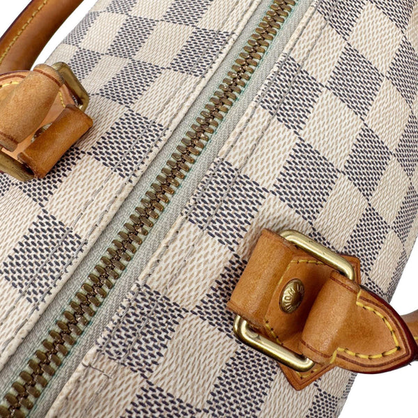 LOUIS VUITTON Speedy 30 Damier Azur Shoulder Bag White