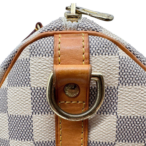 LOUIS VUITTON Speedy 30 Damier Azur Shoulder Bag White