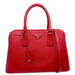 PRADA Promenade Medium Saffiano Lux Leather Shoulder Bag Red