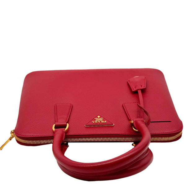 PRADA Promenade Medium Saffiano Lux Leather Shoulder Bag Red