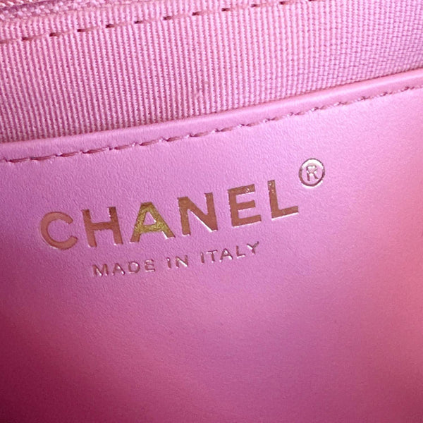 CHANEL Interlocking CC Quilted Caviar Leather Vanity Shoulder Bag Pink