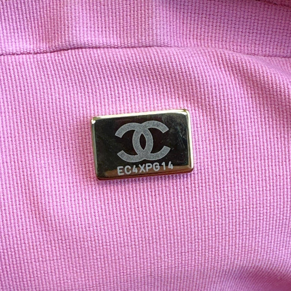 CHANEL Interlocking CC Quilted Caviar Leather Vanity Shoulder Bag Pink