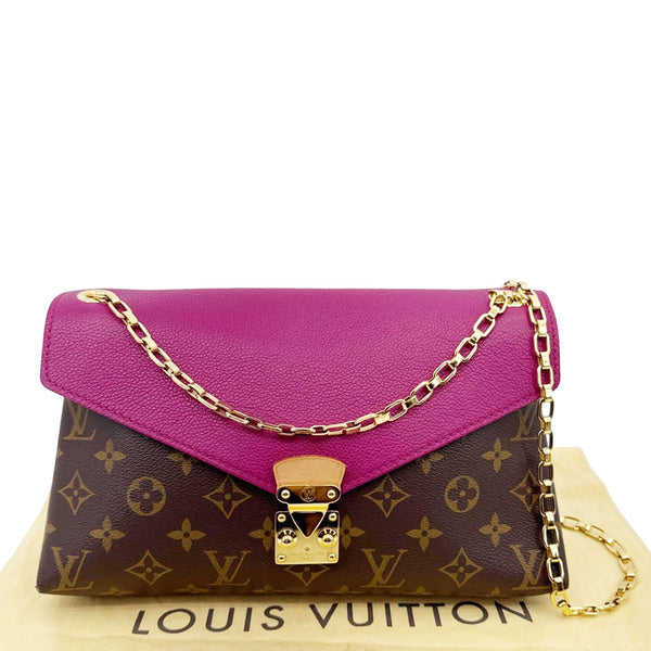 Louis Vuitton LOUIS VUITTON Pallas Chain Monogram Canvas Crossbody Bag Aurore