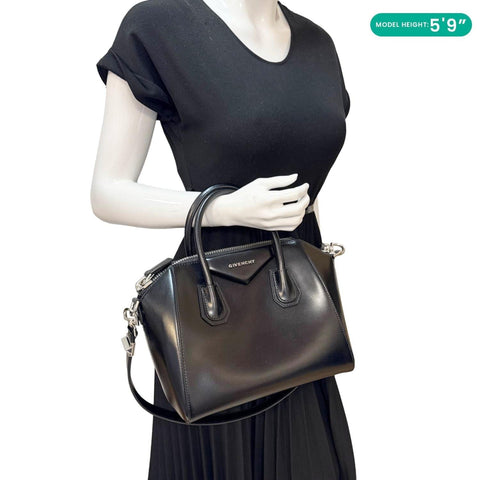 Givenchy Antigona Leather Satchel Shoulder Bag Black