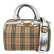 BURBERRY 1983 Knight Link Small Check Canvas Bowling Bag Beige