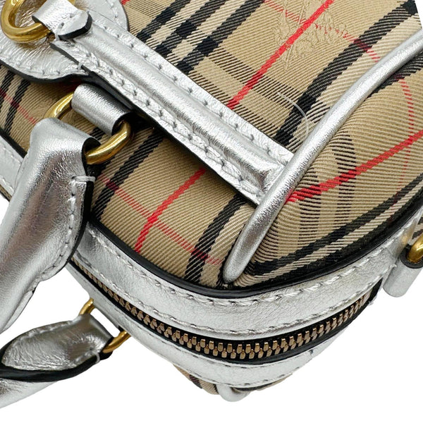 BURBERRY 1983 Knight Link Small Check Canvas Bowling Bag Beige