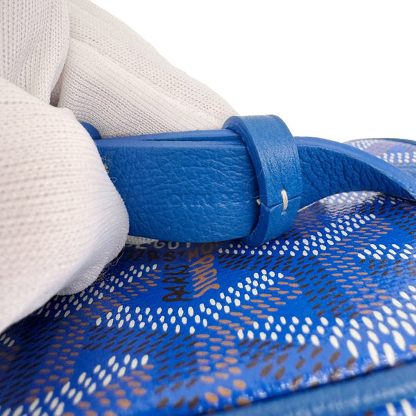 GOYARD Muse Vanity Case Nano Monogram Chevron Canvas Crossbody Bag Blue
