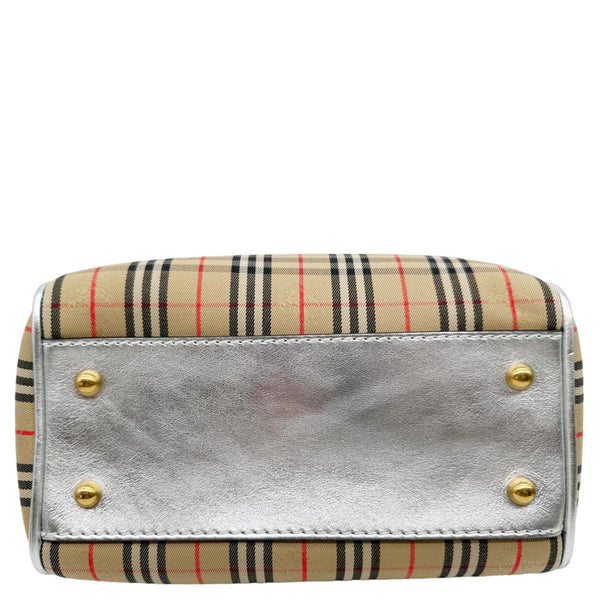 BURBERRY 1983 Knight Link Small Check Canvas Bowling Bag Beige