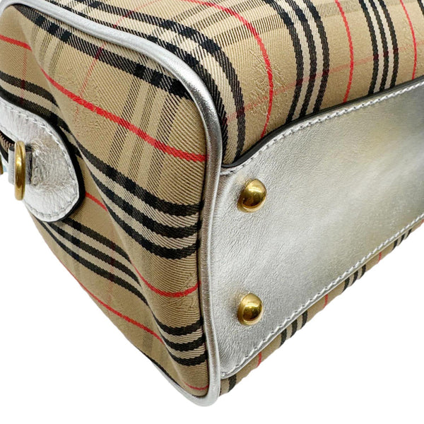 BURBERRY 1983 Knight Link Small Check Canvas Bowling Bag Beige