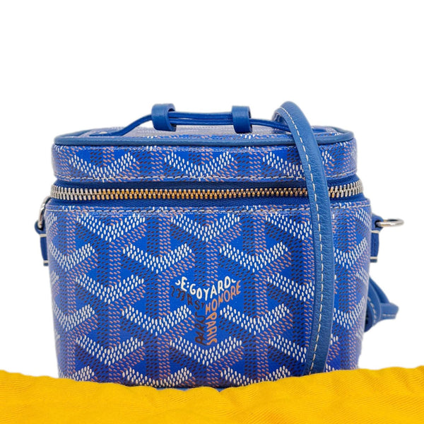 GOYARD Muse Vanity Case Nano Monogram Chevron Canvas Crossbody Bag Blue