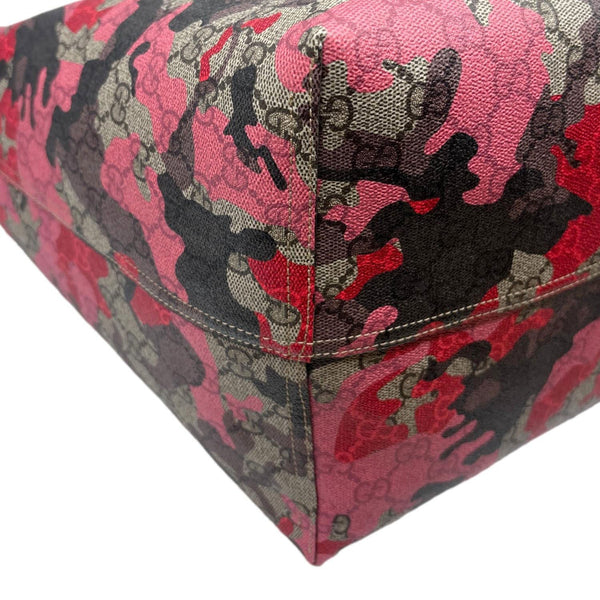 GUCCI Camouflage Large GG Supreme Canvas Tote Bag Pink 856877