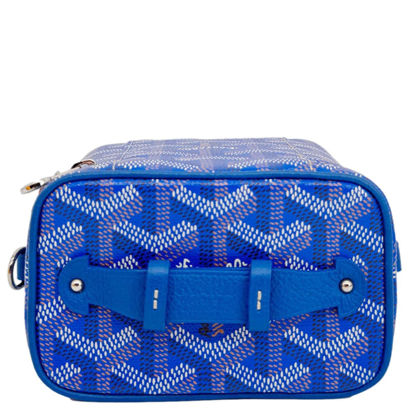 GOYARD Muse Vanity Case Nano Monogram Chevron Canvas Crossbody Bag Blue