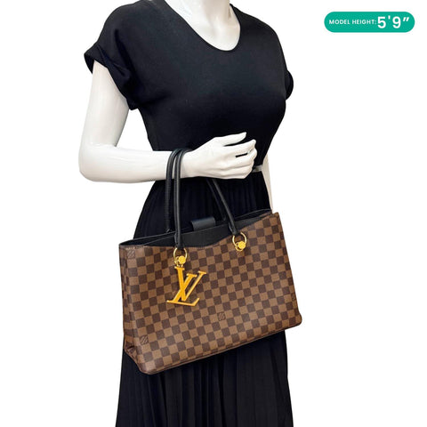 LOUIS VUITTON LV Riverside Damier Ebene Satchel Bag Brown