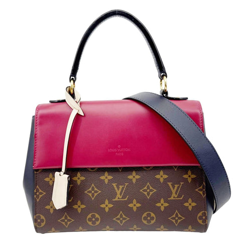 LOUIS VUITTON Cluny BB Monogram Canvas Shoulder Bag Maroon
