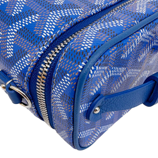 GOYARD Muse Vanity Case Nano Monogram Chevron Canvas Crossbody Bag Blue