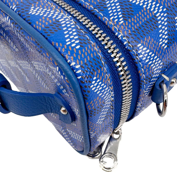 GOYARD Muse Vanity Case Nano Monogram Chevron Canvas Crossbody Bag Blue