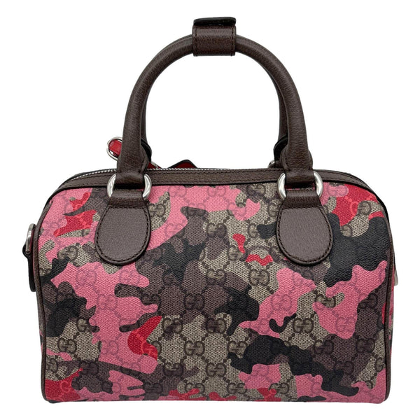 GUCCI Camouflage GG Supreme Canvas Duffle Bag Brown 854860