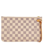 LOUIS VUITTON Neverfull Damier Azur Pochette Wristlet White