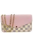 LOUIS VUITTON Felicie Pochette Damier Azur Calfskin Crossbody Bag Eau De Rose