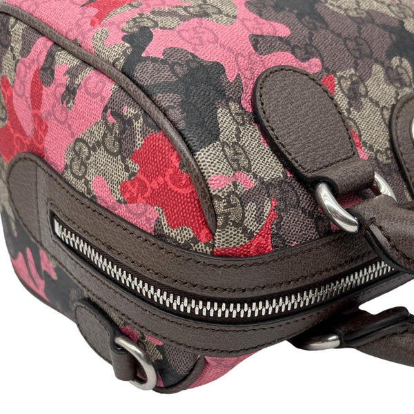 GUCCI Camouflage GG Supreme Canvas Duffle Bag Brown 854860