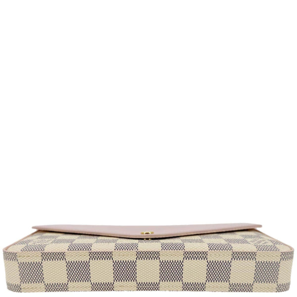 LOUIS VUITTON Felicie Pochette Damier Azur Calfskin Crossbody Bag Eau De Rose