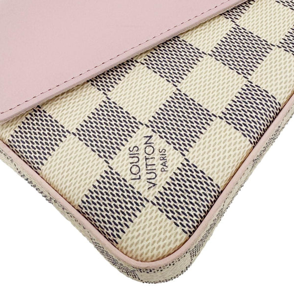 LOUIS VUITTON Felicie Pochette Damier Azur Calfskin Crossbody Bag Eau De Rose