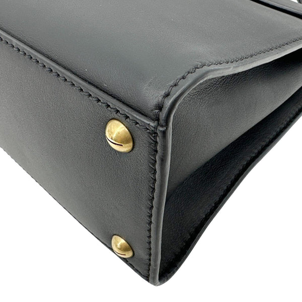 CHRISTIAN DIOR Dior Addict Leather Top Handle Crossbody Bag Black