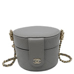 CHANEL CC Allure Quilted Leather Vanity Clutch With Chain Grey