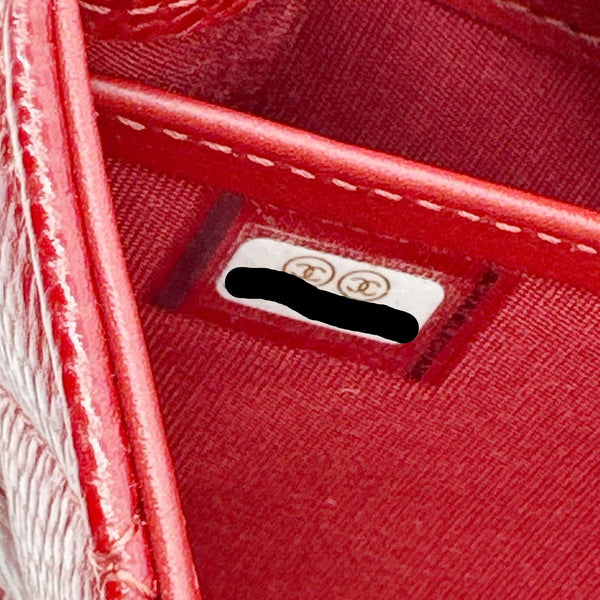 CHANEL Boy Flap Large Quilted Caviar Leather Wallet Red
