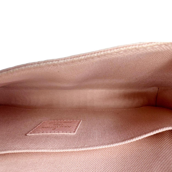 LOUIS VUITTON Felicie Pochette Damier Azur Calfskin Crossbody Bag Eau De Rose