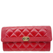 CHANEL Boy Flap Large Quilted Caviar Leather Wallet Red