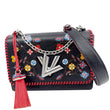 LOUIS VUITTON Twist MM Epi Leather Blooming Flowers Chain Crossbody Bag Black