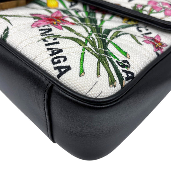 GUCCI X BALENCIAGA GG Marmont The Hacker Project Flora Canvas Shoulder Bag White 443497