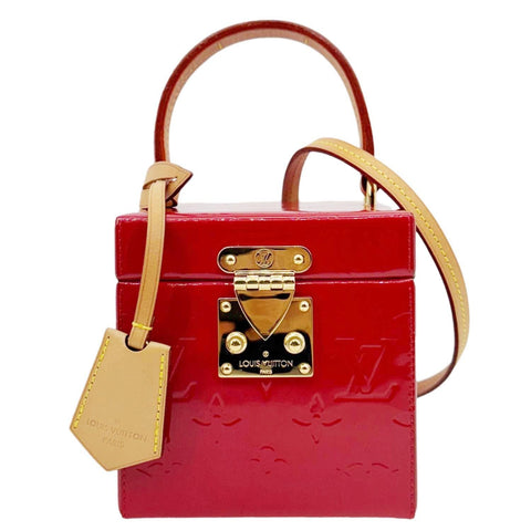 Louis Vuitton Bleecker Box Monogram Vernis Leather Shoulder Bag Red