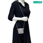 CHANEL CC Allure Quilted Leather Vanity Clutch With Chain Grey