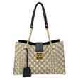 GUCCI Padlock Medium GG Supreme Monogram Bees Canvas Shoulder Bag Beige 479197