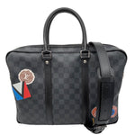 LOUIS VUITTON Porte Documents Voyage Damier Graphite Crossbody Bag Black
