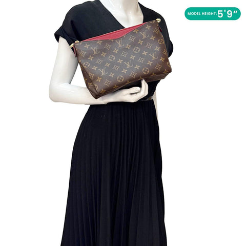 LOUIS VUITTON Pallas Beauty Case Monogram Canvas Pouch Cherry Red