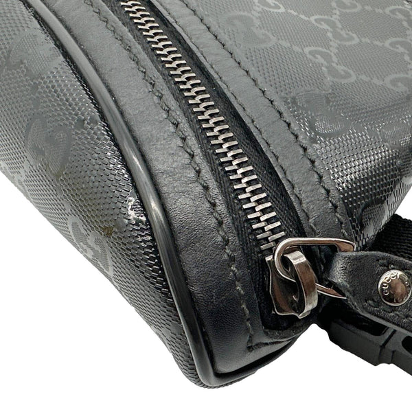GUCCI GG Imprime Monogram Coated Canvas Waist Bum Bag Black 233269