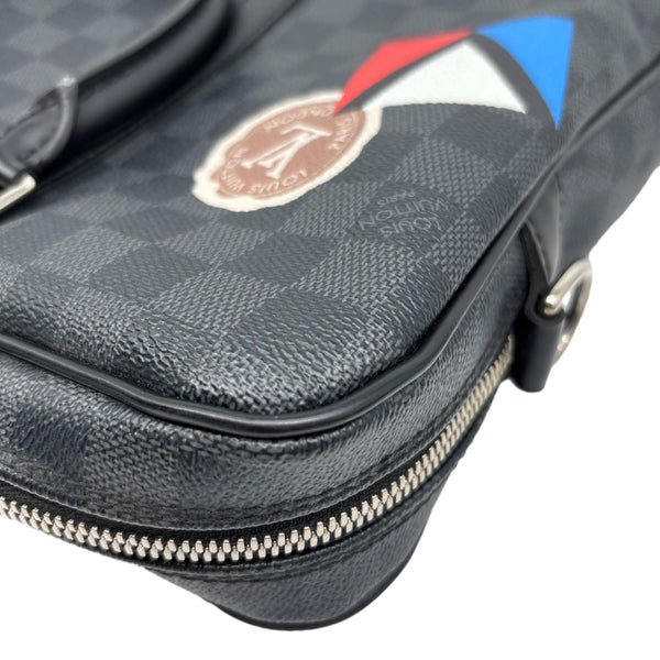 LOUIS VUITTON Porte Documents Voyage Damier Graphite Crossbody Bag Black