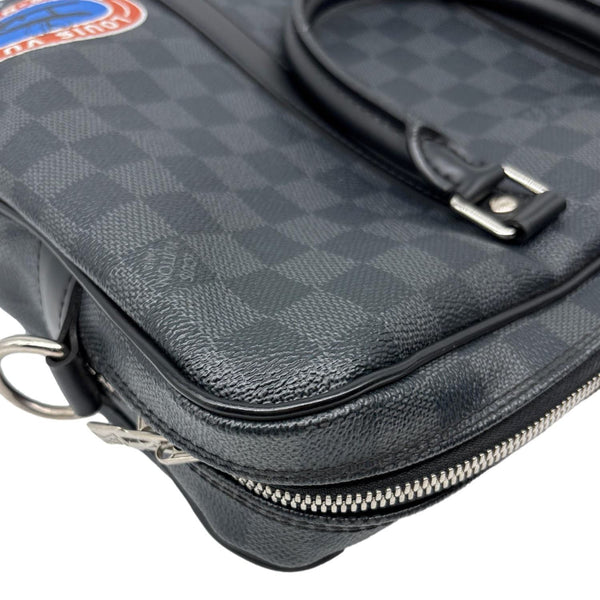 LOUIS VUITTON Porte Documents Voyage Damier Graphite Crossbody Bag Black