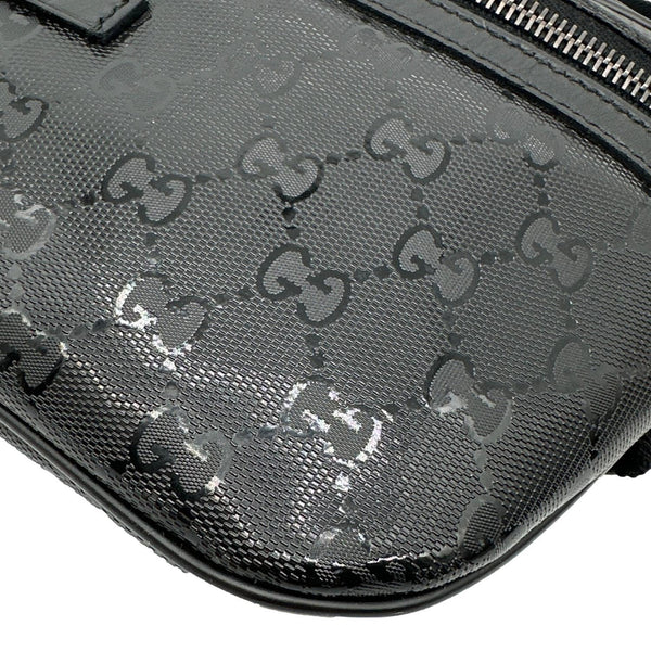 GUCCI GG Imprime Monogram Coated Canvas Waist Bum Bag Black 233269