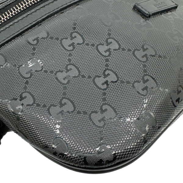GUCCI GG Imprime Monogram Coated Canvas Waist Bum Bag Black 233269