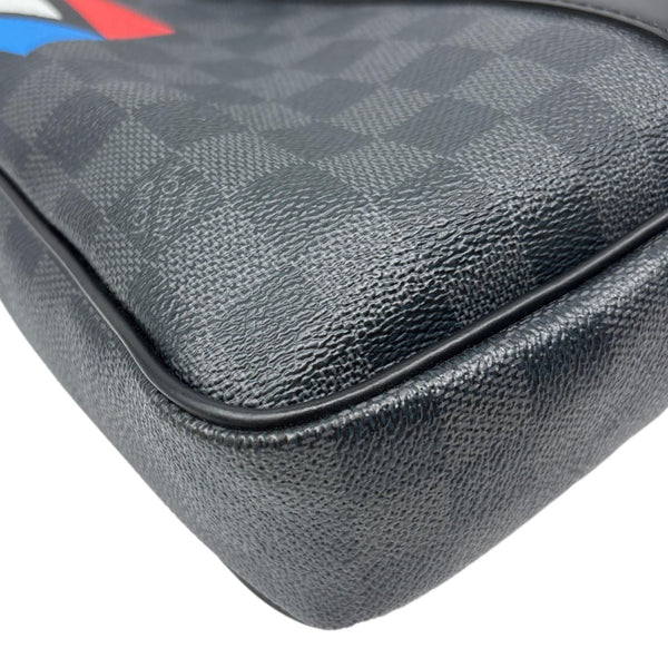 LOUIS VUITTON Porte Documents Voyage Damier Graphite Crossbody Bag Black