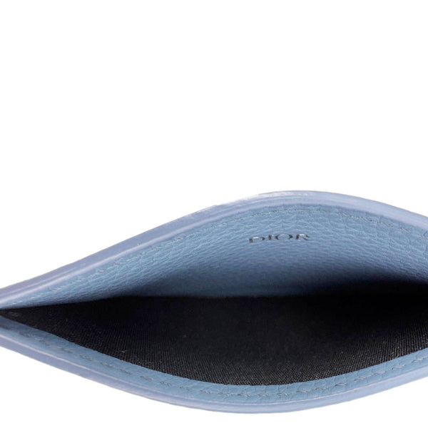 CHRISTIAN DIOR Leather Card Holder Blue