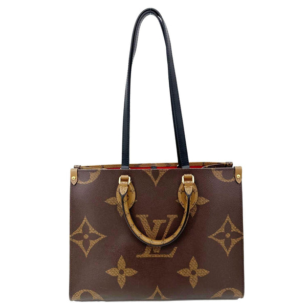 LOUIS VUITTON Onthego MM Giant Monogram Reverse Canvas Tote Bag Brown