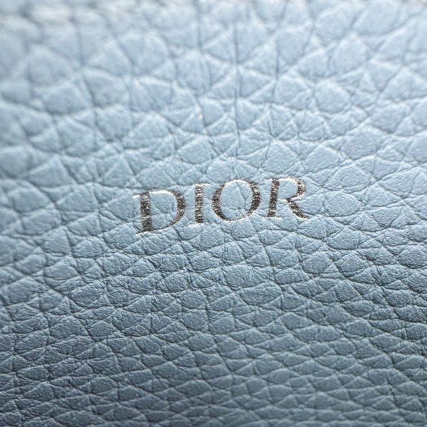 CHRISTIAN DIOR Leather Card Holder Blue