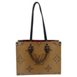 LOUIS VUITTON Onthego MM Giant Monogram Reverse Canvas Tote Bag Brown