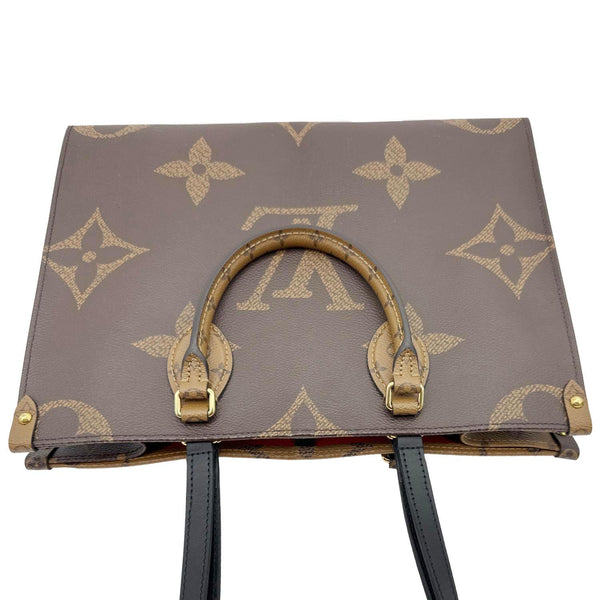 LOUIS VUITTON Onthego MM Giant Monogram Reverse Canvas Tote Bag Brown