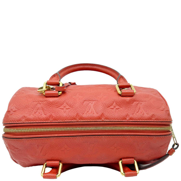 LOUIS VUITTON Speedy 25 Bandouliere Monogram Empreinte Leather Crossbody Bag Red